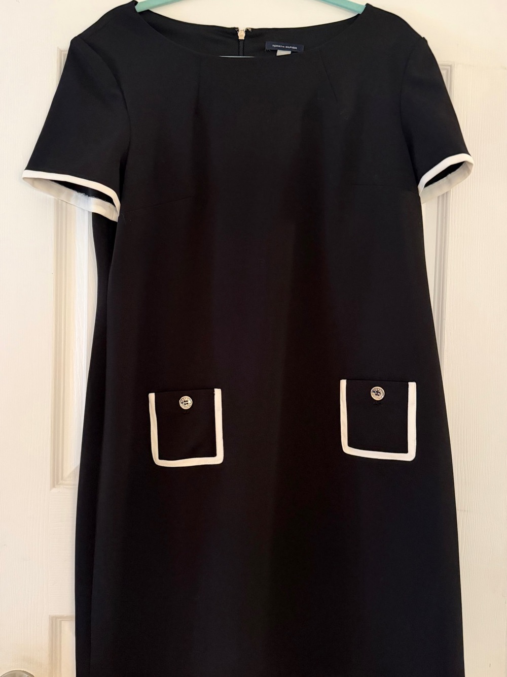 Tommy Hilfiger Black Mini Dress with White Trim